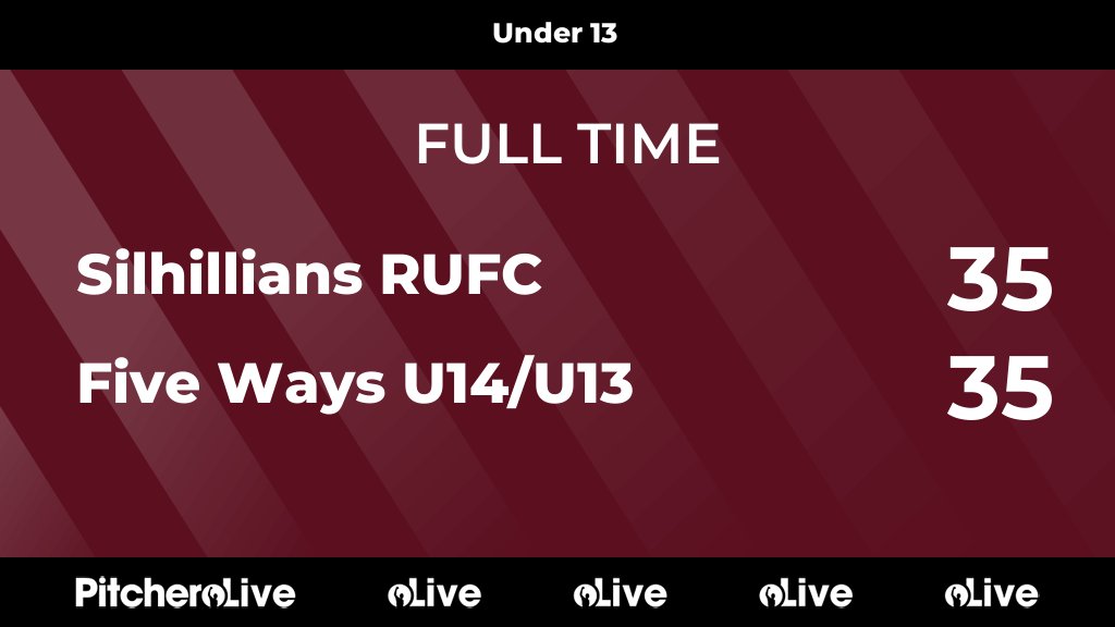 FULL TIME: Silhillians RUFC 35 - 35 Five Ways U14/U13
#SILFIV #Pitchero
silhillians.com/teams/150655/m…