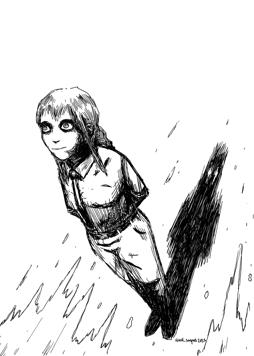 Continuing on with the Chainsaw Man fanart, here's the drawing I did of Makima! Wanted to emphasise her thorough creepiness- might have bitten off more than I needed to with the perspective but I liked how it came out! 

#chainsawman #fanart