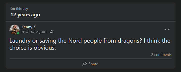 We can all thank writer's self sacrifice 12 years ago for being safe from dragons. But wait, we're still not safe from dragons. 

I blame Todd.