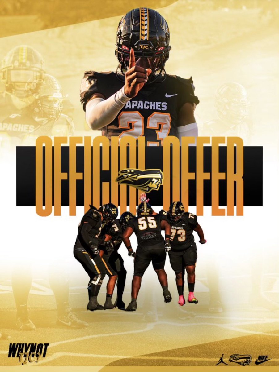 Blessed to say I’ve received an offer from Tyler JUCO <a href="/BradyDavis10/">Brady Davis</a> <a href="/coachcilumba/">Wallstreet Athletes /WSA BIGS /Wall Street 7v7</a> <a href="/coachwoodward/">Zach Woodward</a>