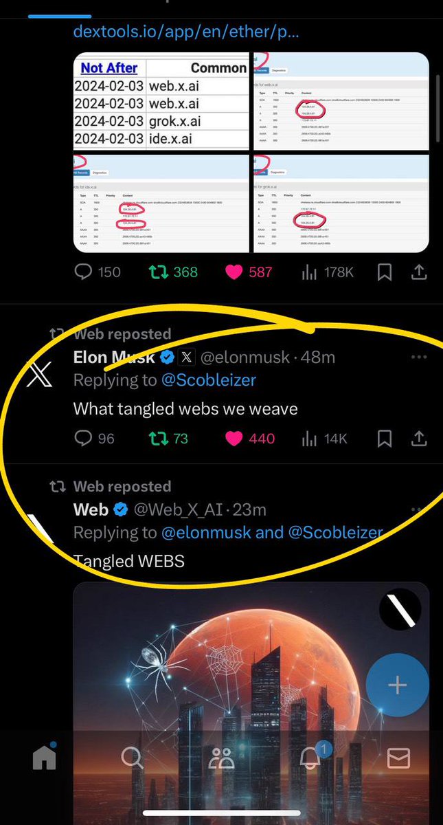 @JamesMcDEGEN If you are not in $GROK you are still early for $WEB

check it out. Testnets say grok.x.ai and web.x.ai tested on the same ip adresses.

#WEB is coming! Watch $WEB fly 🚀