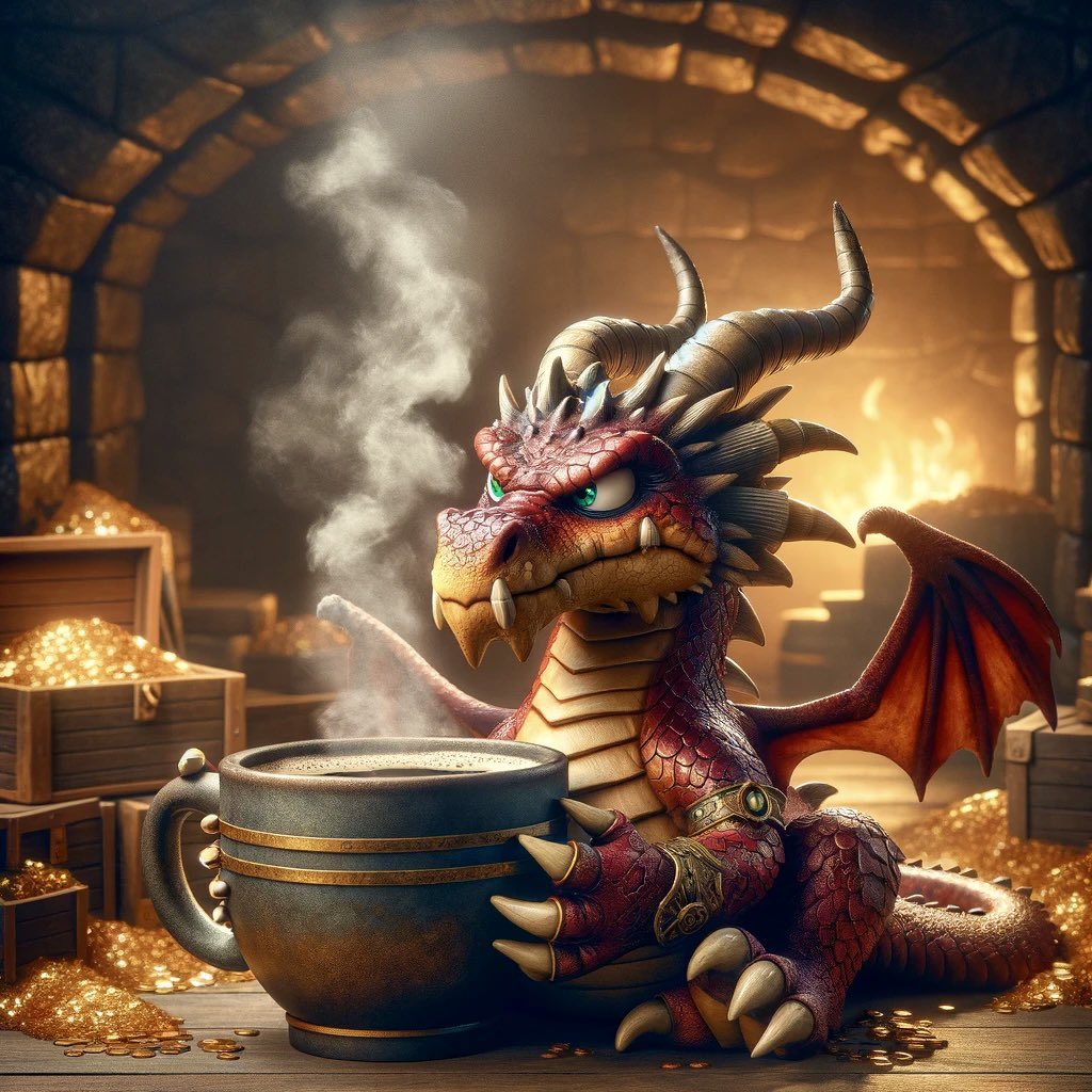 skolworks's tweet photo. ~🌞☕️Good Morning☕️🌞~
#SundaySerenity #CalmInACup #WeekendWarmer #SipOfSuccess #BrewedAwakening #aiartwork #aiart #aiartists #aiartcommunity #imagine #sciencefiction #Coffeelove #coffee #tea #Goodmorning #coffeeart #EnergizeYourDay #CoffeeKickstart #dragon https://t.co/1temVoJg60
