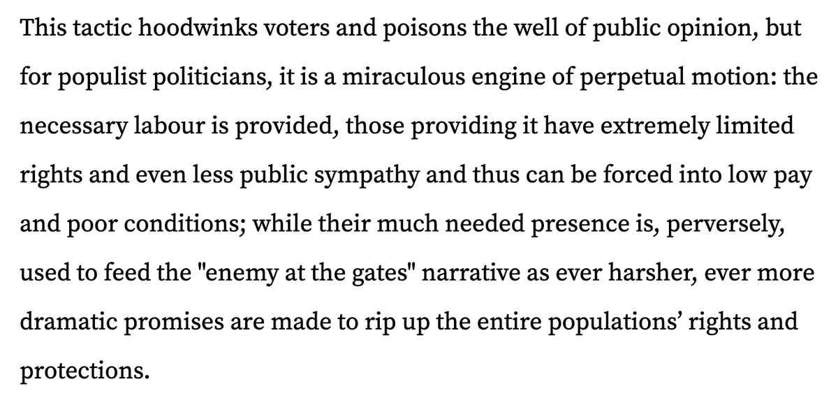 <a href="/theleaduk/">theleaduk.bsky.social | theleaduk.substack.com</a> The most important thing I hope people will take from it is this👇

Anti-migrant politics is used to make European people believe it is worthwhile to throw our human rights protections against governments away. 

It is a power-grab from all of us, won off the back of racist hate.