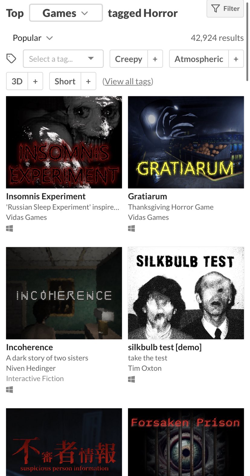 Top games tagged Horror