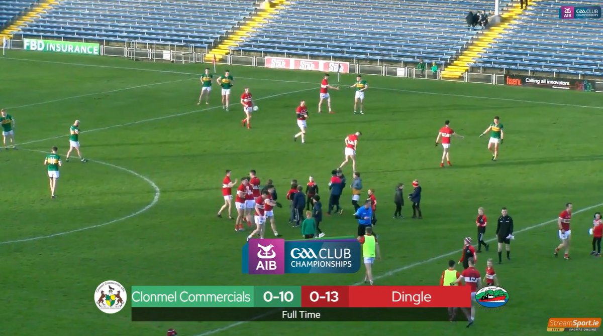 🤝@DingleGAA pick up a three-point win to secure their place in the Munster SFC Final. @CommercialsGAA 0-10 : 0-13 @DingleGAA @MunsterGAA | @AIB_GAA