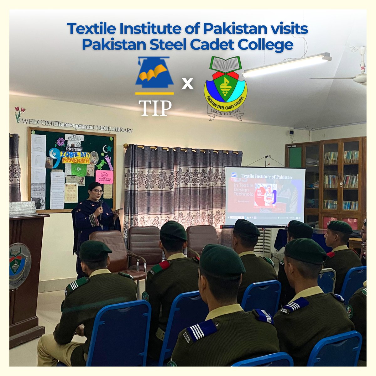 tip_edu_pk's tweet photo. The Textile Institute of Pakistan visited Pakistan Steel Cadet College for an insightful counseling session. Engaging with eager minds, we shared the boundless opportunities and exciting academic prospects that Textile Institute of Pakistan has to offer. https://t.co/YeHb5vxZze