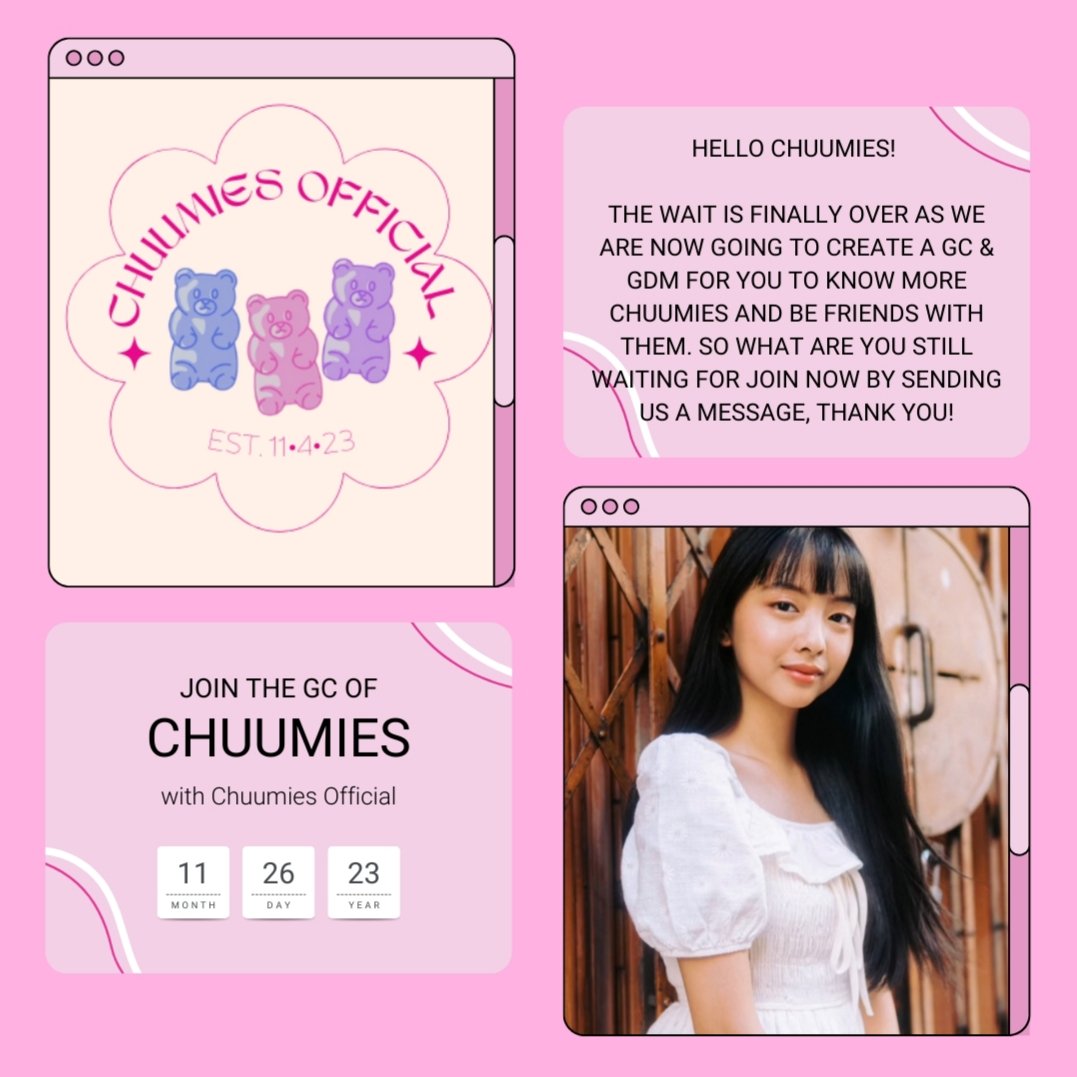 Chuumies_ofc's tweet photo. Hello CHUUMIES
We are happy to announce that we would finally make a gc so if you want to join kindly dm us or comment here!
#pixieofficial #pixienicole #chuumiesofficial https://t.co/PYZr3l1le1