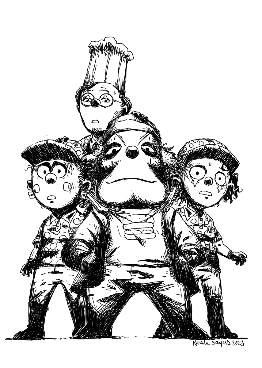 More art from Comic Con! This time some fanart of Bigtop Burger, one of my favourite lil shows rn! Had been meaning to do some art of these characters for a while too, really glad with how they worked out! 

<a href="/Worthikids/">Worthi 🦇</a> 
#bigtopburger #fanart