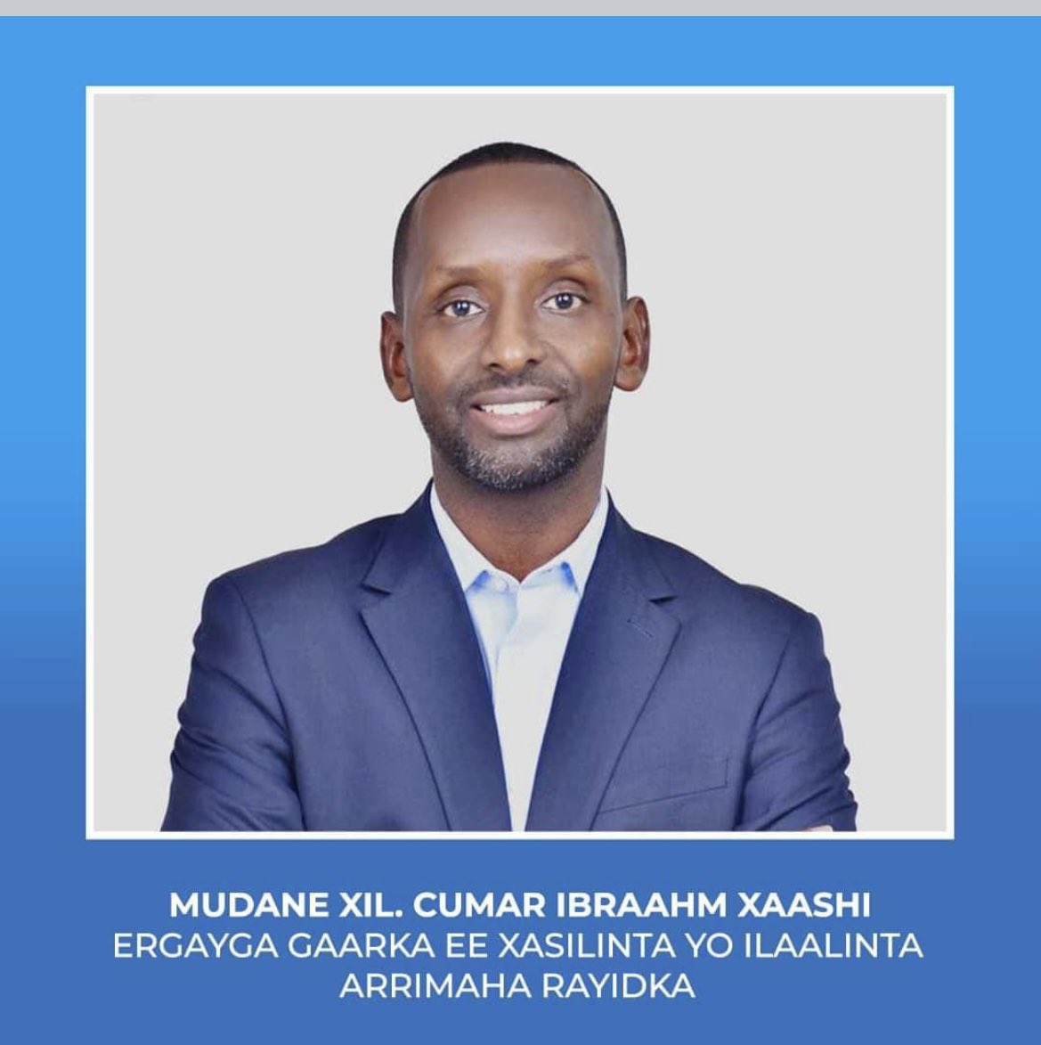 Congratulations to my friend Honorable Omer Hashi as the new Presidential Envoy for Stabilization and Civilian Protection. I look forward to working with him in our new roles. Stabilization is as important as the actual fight against Shabaab. Wish him well.