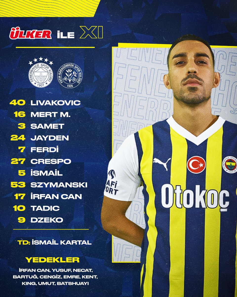 İlk 11'imiz belli oldu. 👇 

#FBvFKG | <a href="/Ulker/">Ülker</a> | #MaçVarsaÜlkerVar