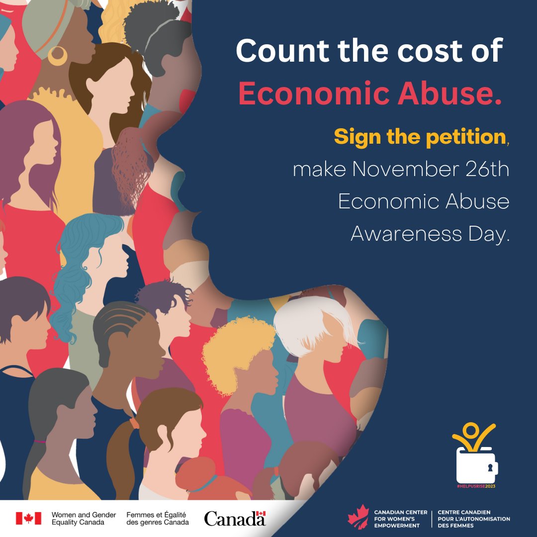 Today, November 26, is Economic Abuse Awareness Day. Join us in the fight for survivor rights and help eradicate domestic Economic Abuse. #EconomicAbuseAwarenessDay #GenderEquity