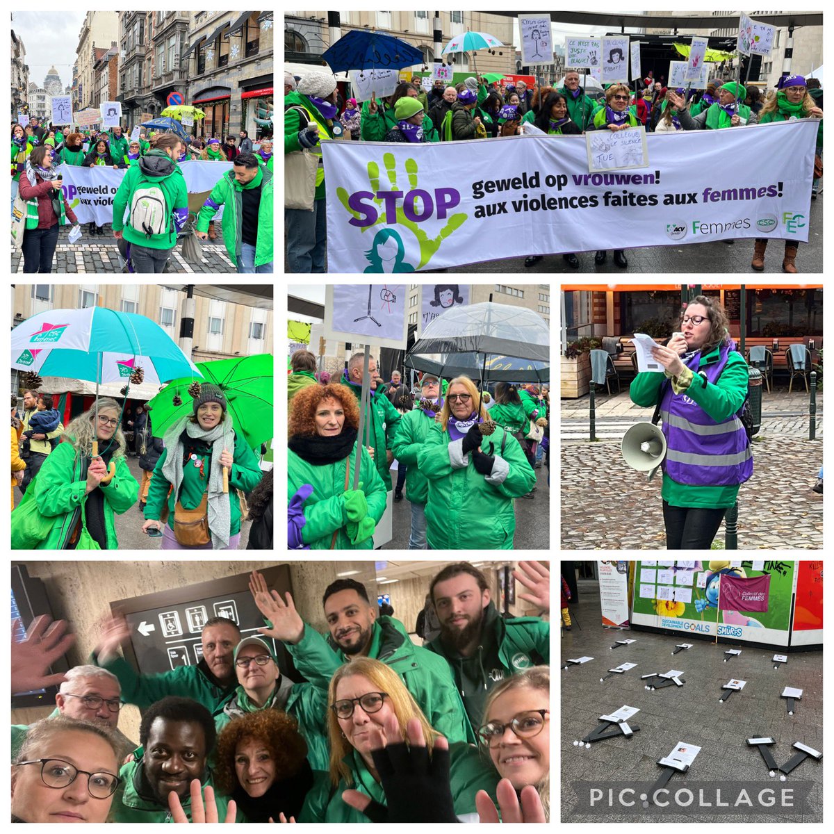 CSCMsll's tweet photo. A la manifestation #Mirabal à Bruxelles pour dire Stop aux violences faites aux femmes! 
#Femmescsc https://t.co/mXD9J5DvIR