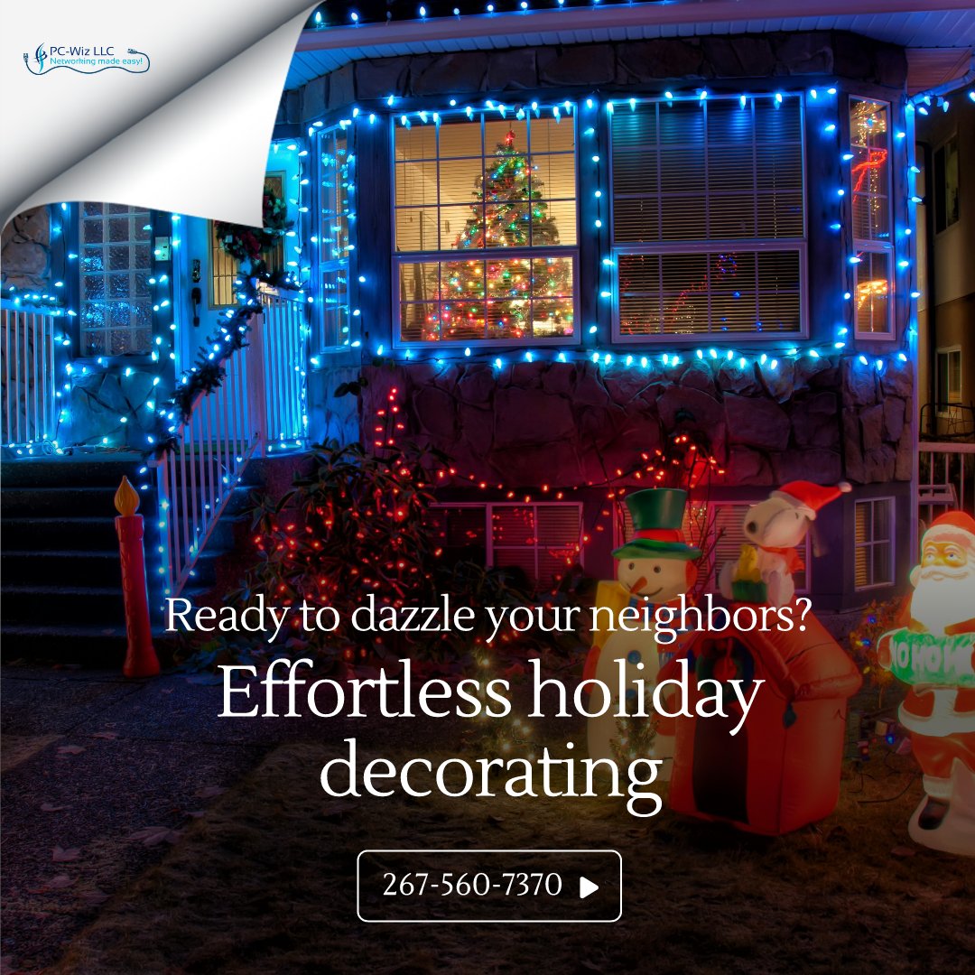 yourpcwiz's tweet image. Getting ready for the holiday season? Let us handle the mundane chores for you such as decorating the house, here at PC-Wiz LLC we are proud to introduce our light service for the holiday season, with prices starting at $999 why not take advantage of it.