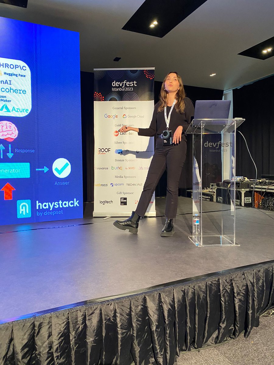 bilgeycl's tweet photo. Today at @GDGIstanbul DevFest, I delved into text embeddings, vector databases, retrieval, LLMs, and generative applications! 🪄 #dfist #dfist23
Exploring generative apps, of course, I couldn't help but touch on @Haystack_AI 💚
See the slides here 🔗 https://t.co/k1EQ6vEPT2 https://t.co/LAKJm53Enm