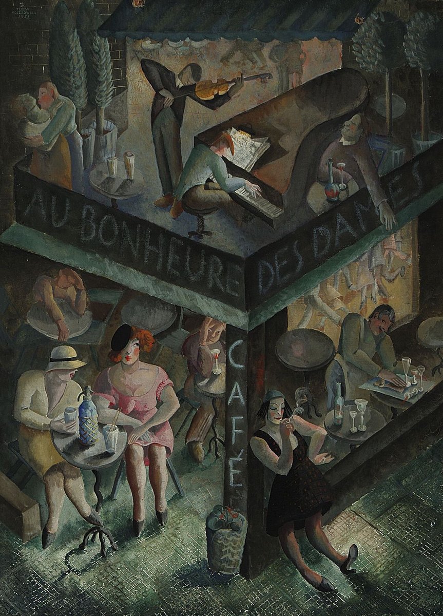 polmastersofart's tweet photo. Teresa Roszkowska - Kawiarnia (tempera na sklejce, 93,5 x 67,5 cm), 1931, Muzeum Narodowe w Warszawie. #PolishMastersofArt #TeresaRoszkowska https://t.co/7pWnXFrXm9