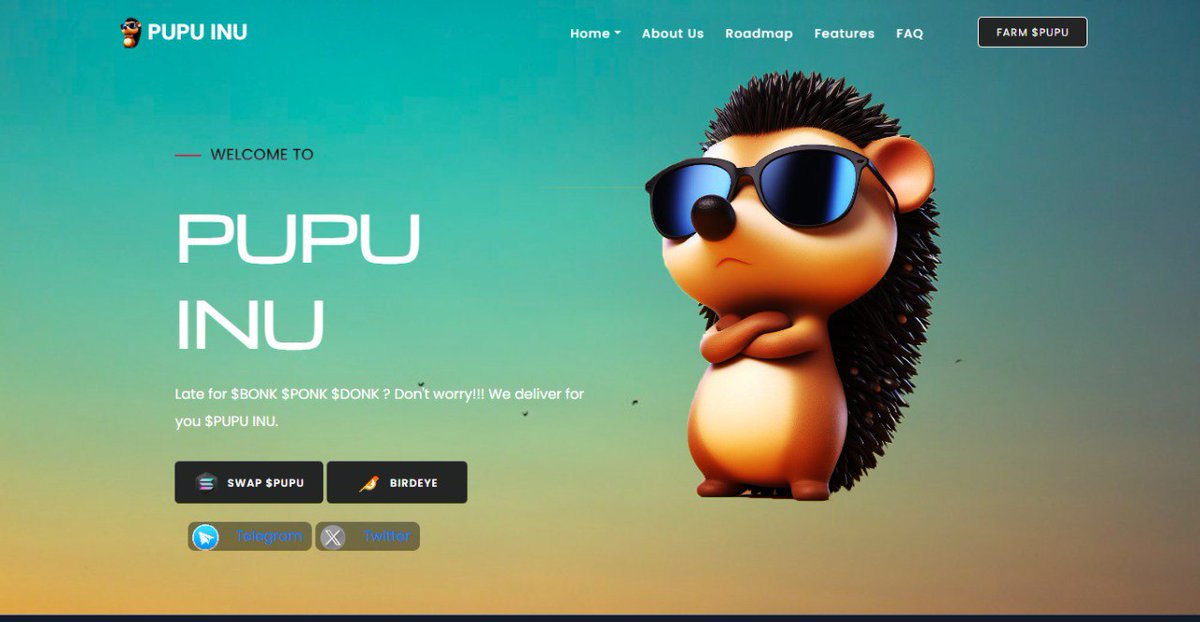 We already getting rank 2 on trending and farm feature already live. Now time for what you guys waiting.

Website is live now pupuinusolana.xyz

PUPU COME AND ENJOY IT

#Solana #SolanaSeason #PUPU