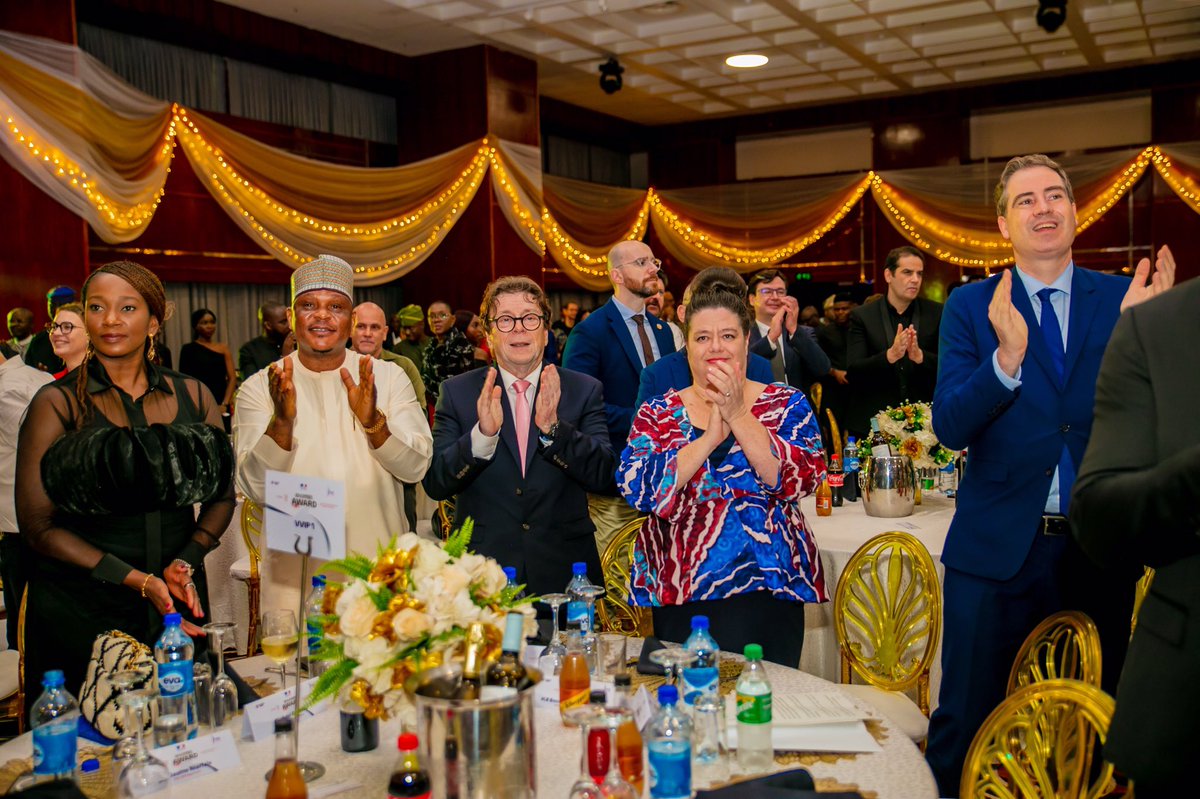 CCIFN's tweet photo. And we wrapped up the very exciting French week 2023  with the first Franco-Nigerian Business Awards and dinner. 

Happy to have the French Minister for Foreign Trade Olivier BECHT grace the occasion and presented awards. 

Let's do this again next year !!! https://t.co/pfFBsLzlIc