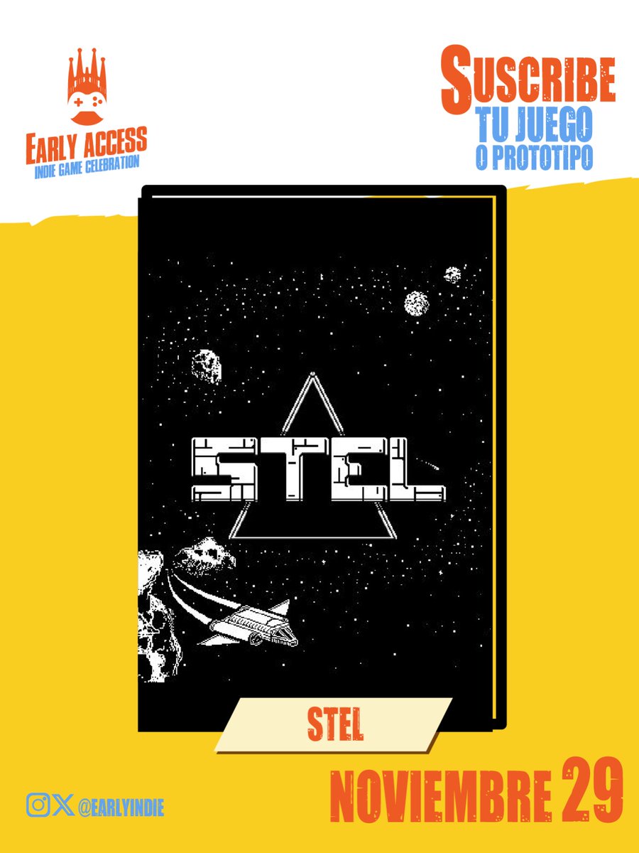 EarlyIndie's tweet image. EARLY ACCESS 
PRESENTA en @Checkpoint_BCN 

@stelgame
"Stel" es un juego de acción y aventuras espaciales con elementos generados de forma procedural. Enfrenta a peligrosos enemigos, mejora tu nave y explora niveles para resolver el misterio de la desaparición de los Quantum.