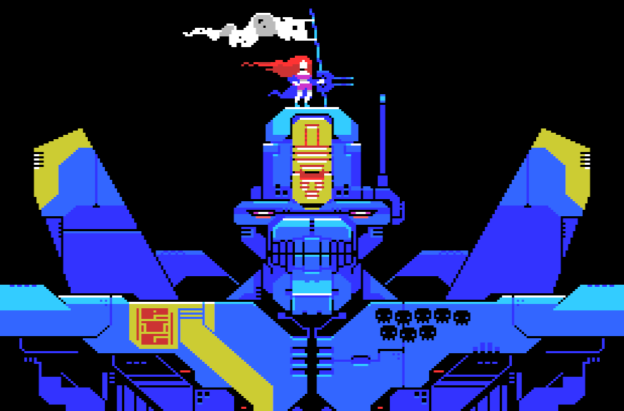 Today's MSX art Title: Toward New Adventures! Artist: @the_ptoing Year: 2010 Mode: SCREEN2 (MSX1) Colors: 11 (shown with MSX1 and MSX2 palettes) The native file for your real MSX can be downloaded on the RetroGallery: tomseditor.com/gallery/i/35010 #MSX,#pixelart,#8bit,#ドット絵