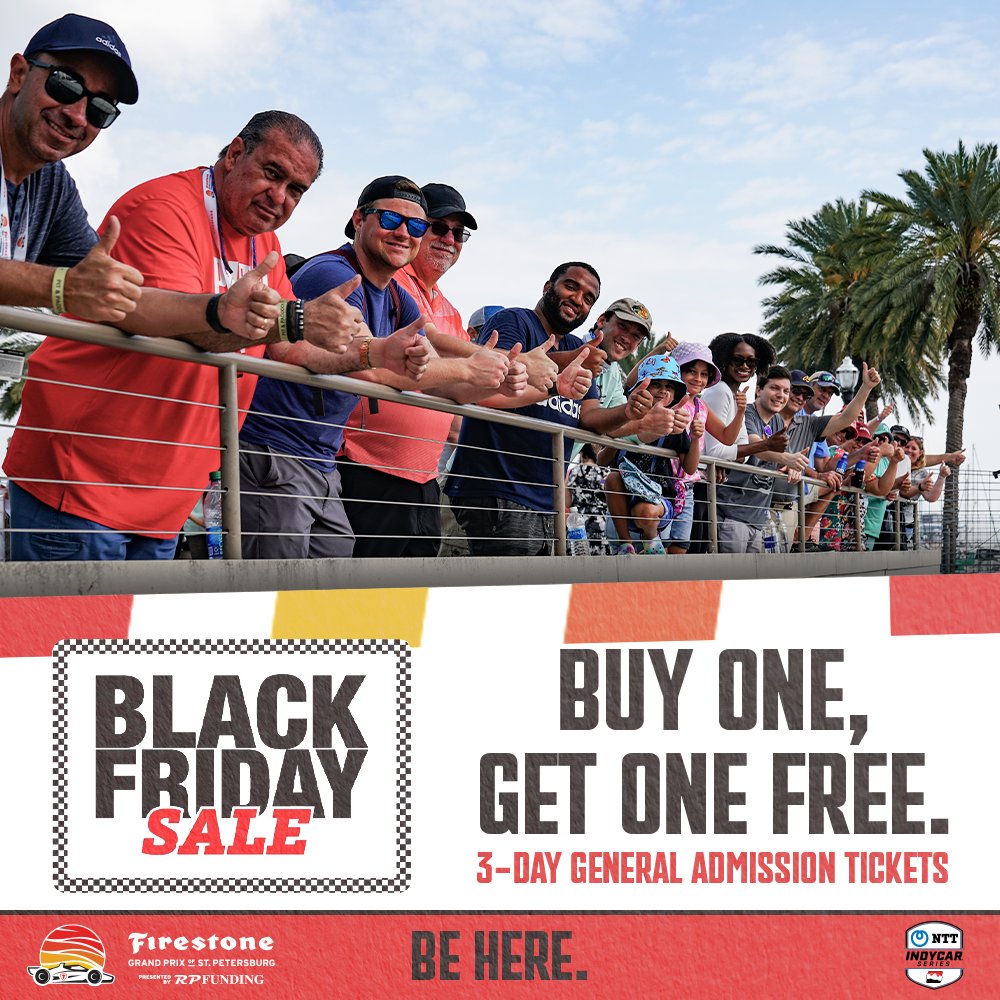 Daydreaming about race day? This could be you 🏁 Time is running out to claim your Black Friday BOGO Firestone Grand Prix of St. Petersburg presented by RP Funding tickets! Be here. March 8-10. 🎟️ gpstpete.com/promotions #FirestoneGP / #RPFunding