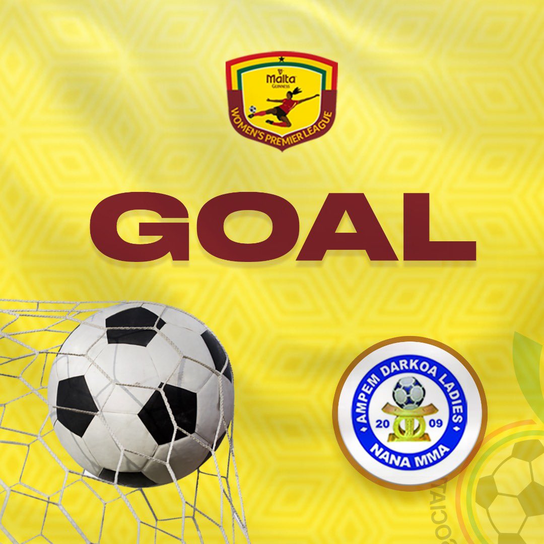 WPLGhana's tweet photo. 26’ - Goalll…!!!

🎯@LadiesSupreme 0:1 @ampem_fc 

⚽️Maybel Amoyaw 26’

#MaltaGuinnessWPL | #MGWPLwk5

#SheDidThat | #EmpowerHerGame https://t.co/3dg8RzoSjV