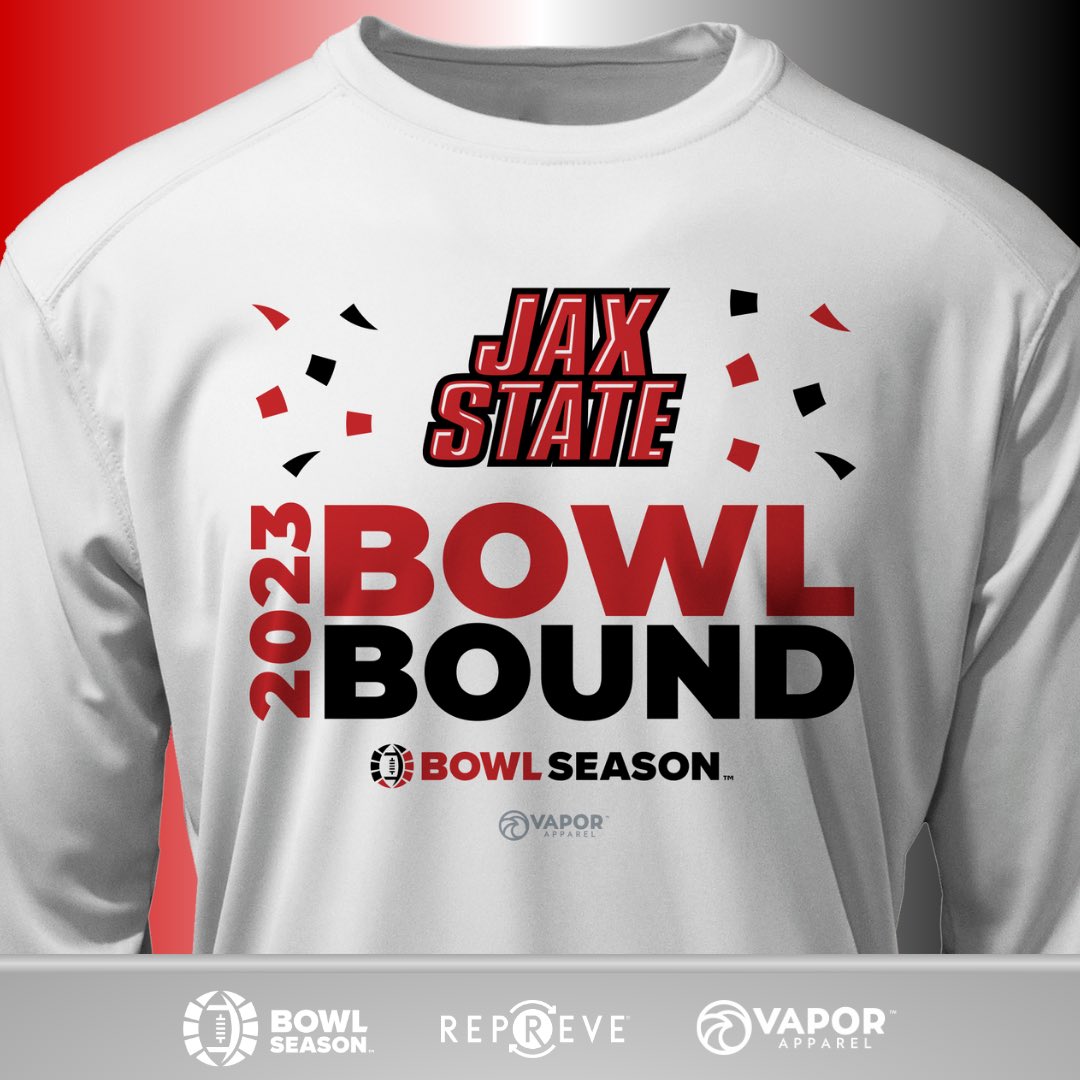 BowlSeason's tweet photo. IT’S FINALLY HERE! @JaxStateFB is officially #BowlBound 🎉
#BowlSeason #BowlGames #BowlEligible #JaxStateFootball #JaxStateGamecocks #HardEdge #CUSA #Football #Gameday #Repreve #VaporApparel #RecycledFiber #CollegeFootball #ESPN #Explore #ExplorePage https://t.co/zhRdsvfSII
