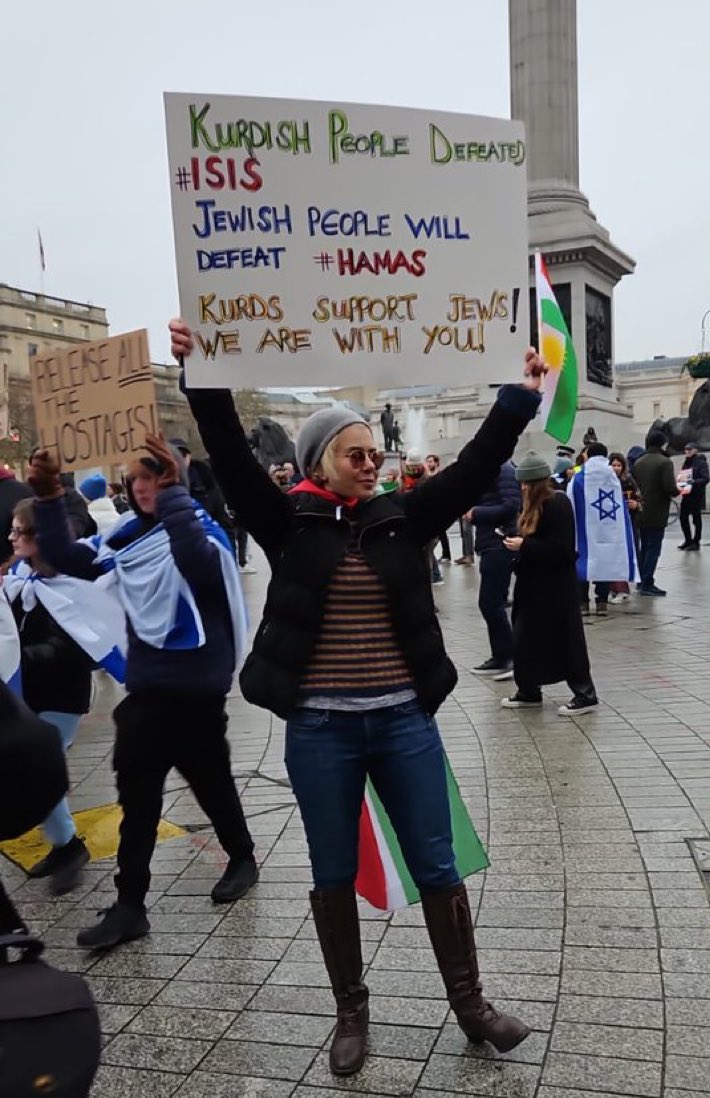 Kurdish people. Iranian dissidents. Ukrainians. All these people understand the threat we face. Those who stand against terror and hate stand together. 
#MarchAgainstAntisemitism