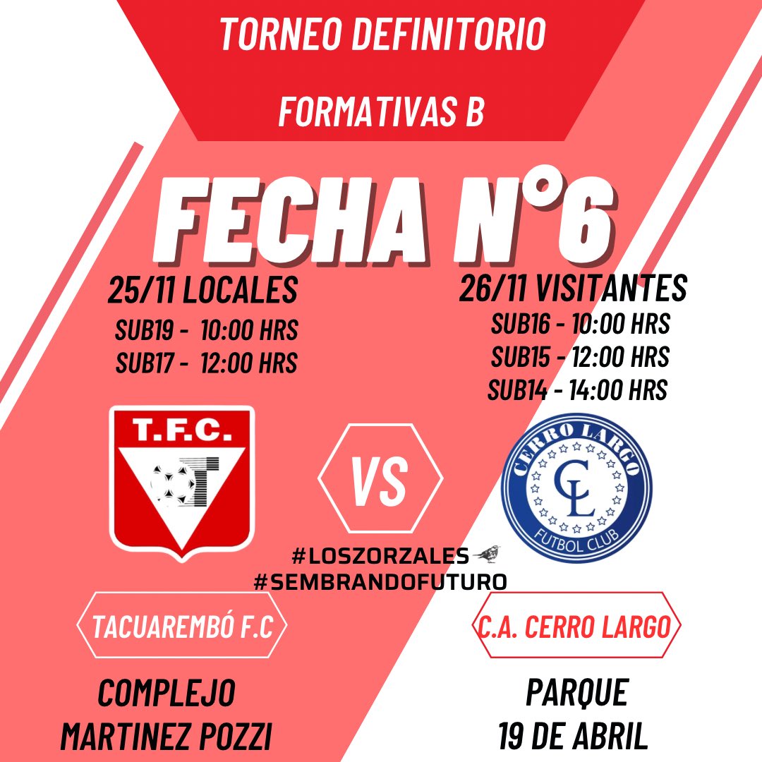 𝓙𝓾𝓰𝓪𝓷𝓭𝓸 𝓵𝓪 6ª

Jugando el clásico, ayer de locales en el Martínez Pozzi y hoy de visitantes en la ciudad de Melo.

#LosZorzales
#SembrandoFuturo🌱