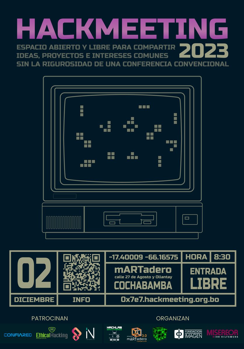 🔒 ¡Únete al HackMeeting 2023! 🚀 

Ven y vive en primera persona las emocionantes experiencias, workshops, y se parte de una comunidad apasionada por la tecnología. 

Registrate: forms.gle/CXSxGzfhiWDS9M…

Happy Hacking!