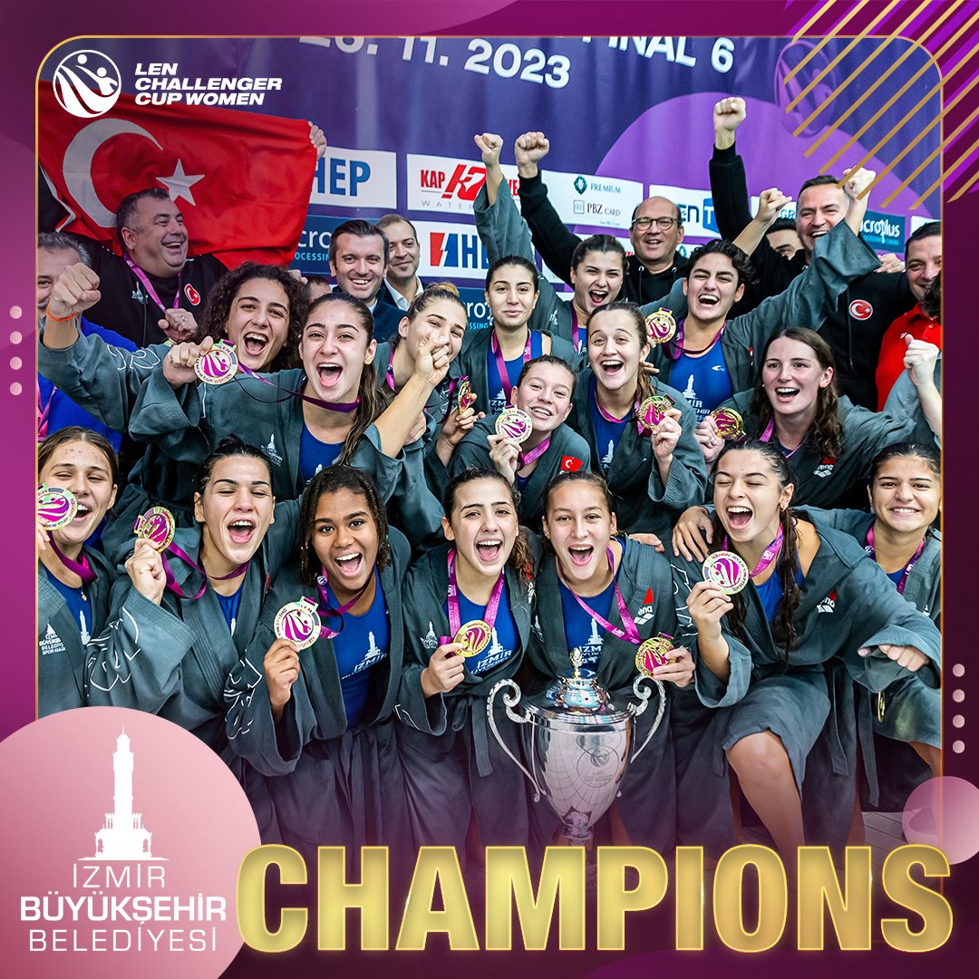 𝗖𝗵𝗮𝗹𝗹𝗲𝗻𝗴𝗲𝗿 𝗖𝘂𝗽 𝗪𝗼𝗺𝗲𝗻 𝗖𝗵𝗮𝗺𝗽𝗶𝗼𝗻𝘀! 🤽‍♀️🏆

Congratulations to <a href="/izmirbbsk/">izmirbbsk</a> 👏

📸 Domagoj Biondić | #LENChallengerCup #WaterPolo #VaterPolo #Champions