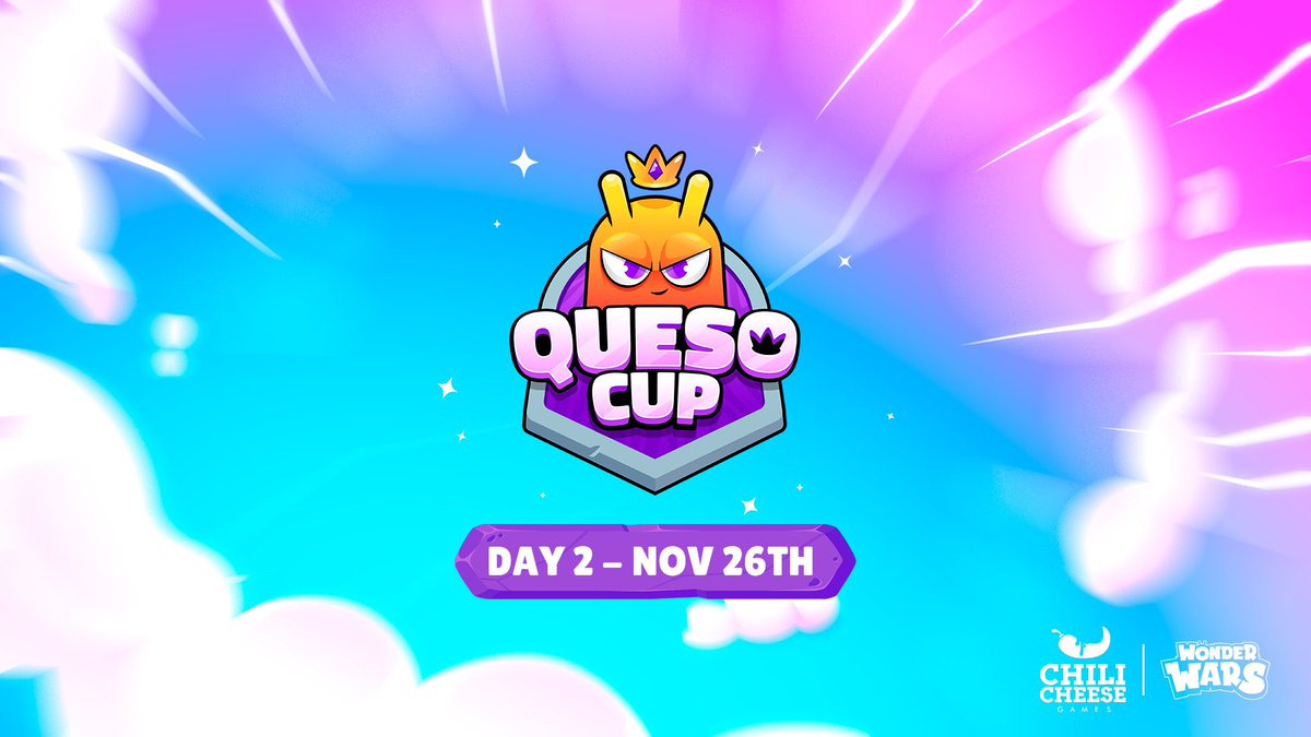 TODAY WONDER WARS QUESO CUP DAY 2‼️

🗓️ Nov 26th at 6 pm CET
👉 Join our Discord: discord.gg/jHqQwKfC5P

GL & HF! 🥳

#QuesoCup @WonderWarsGame