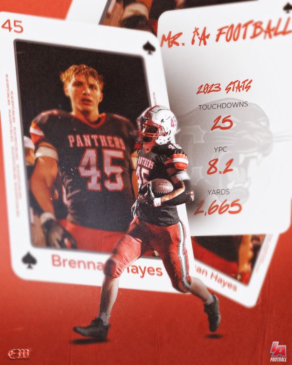 𝐌𝐑. 𝐈𝐀𝐅𝐎𝐎𝐓𝐁𝐀𝐋𝐋 - 𝐂𝐋𝐀𝐒𝐒 𝟑𝐀

𝘉𝘳𝘦𝘯𝘯𝘢𝘯 𝘏𝘢𝘺𝘦𝘴, 𝘊𝘳𝘦𝘴𝘵𝘰𝘯

#IAfootball | #iahsfb