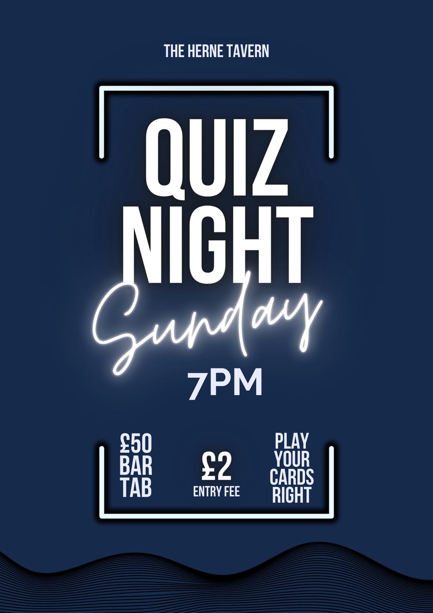 Sunday Quizzin’ at 7pm this evening!! Join <a href="/thebigfatquizco/">Smart Arse</a> <a href="/theherne/">The Herne Tavern</a> this evening for a chance to win a £50 bar tab &amp; a cash prize on Play Your Cards Right. #SE22 #LondonPub