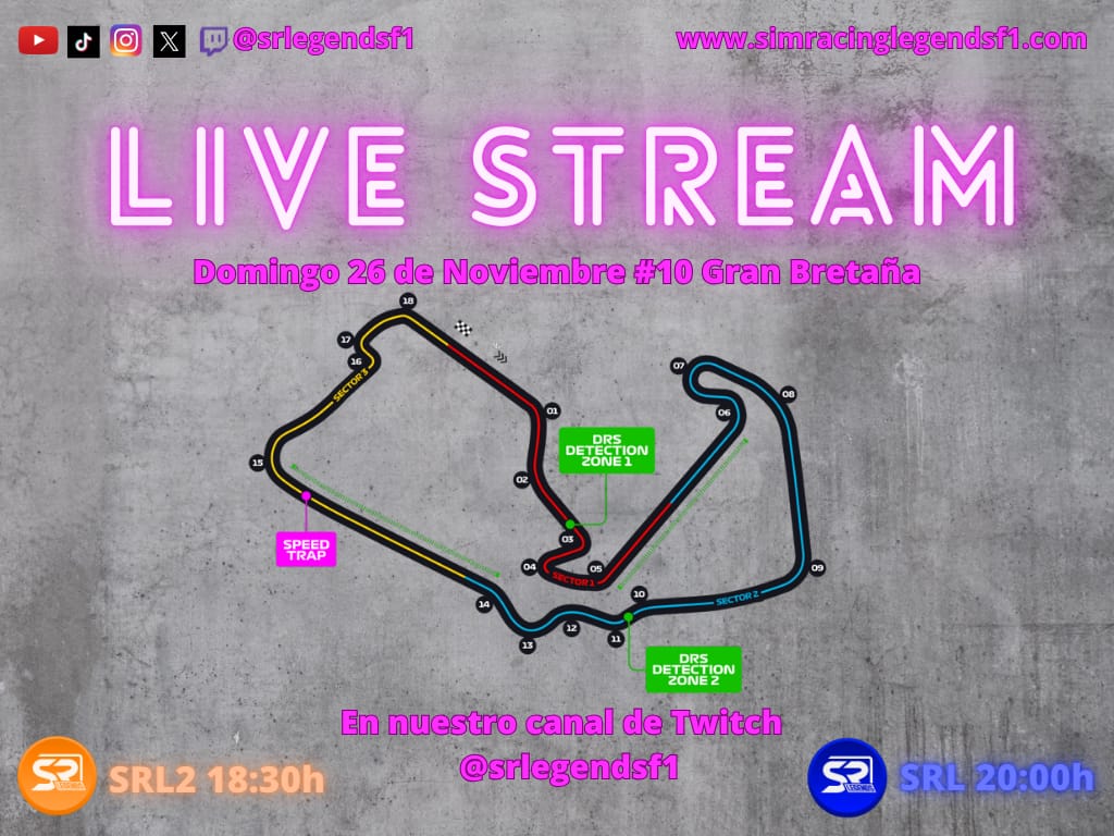 srlegendsf1's tweet image. Punto final a la temporada de F1, pero nosotros seguimos para llenaros los domingos de emocion! Esta tarde desde Silverstone. En directo desde Twitch!

#F1 #simracing #esports #f1esports @easportsf1 @ea