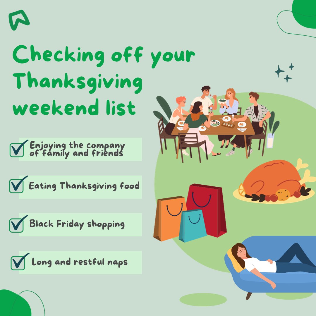 Did your Thanksgiving weekend look a little something like this? 🦃🛍️😴 Let us know in the comments what you did this Thanksgiving.