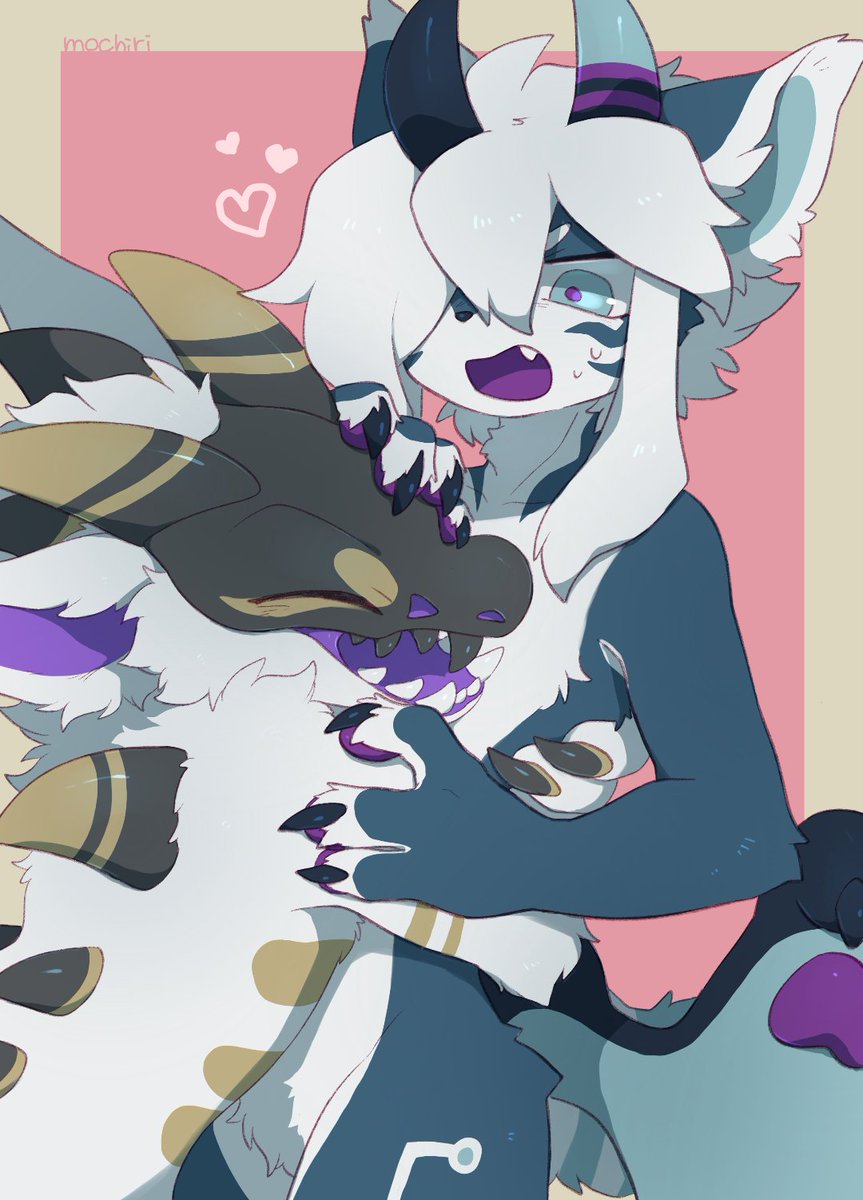 SazreTercion's tweet photo. Once in a blue moon posting by me, but I did get a YCH from @mochiri_work 
aaaa, I hope one day to hug her in person too 🐊💜 https://t.co/VyOrM6wpEy