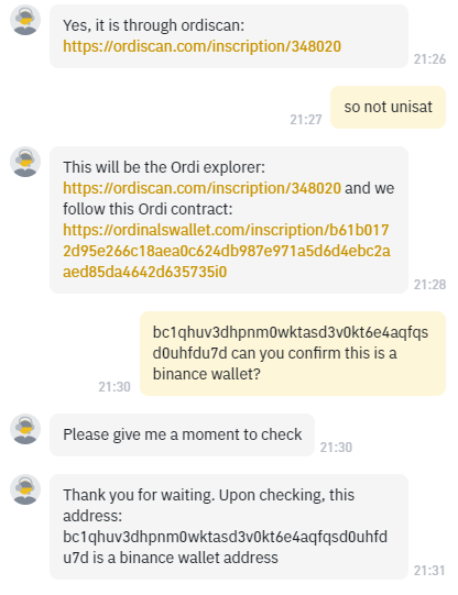 Dumpster_DAO's tweet photo. [dumpster] There appears to be a major discrepancy in the supply of brc-20s on Binance due to an issue with the unisat indexer. Binance holds around 5m more ORDI (~$100m) than what should exist, out of a total 21m supply. Binance wallet: bc1qhuv3dhpnm0wktasd3v0kt6e4aqfqsd0uhfdu7d https://t.co/2TdWxqN2YU
