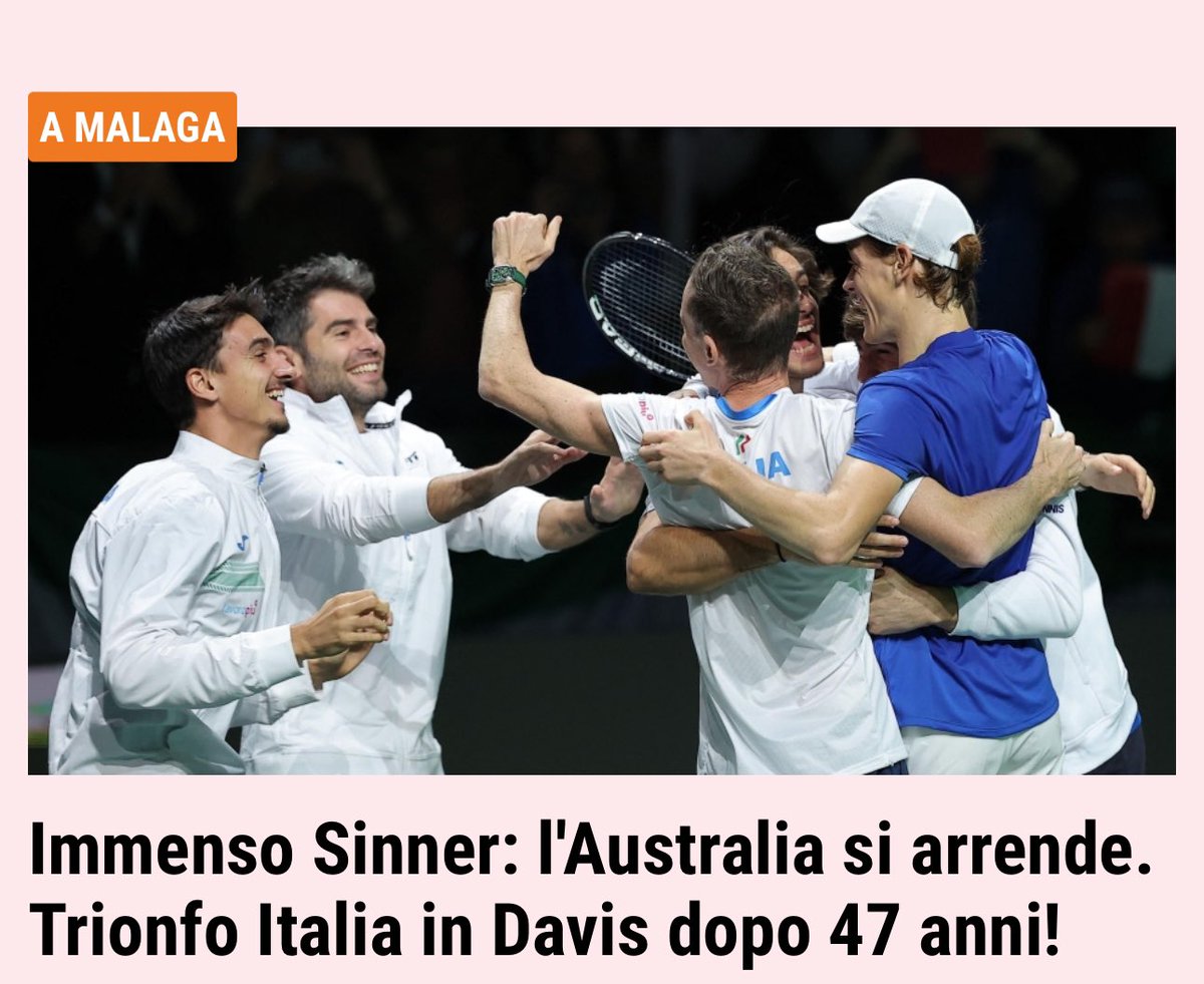 corradoriva's tweet photo. 1976-2023 l'Italia vince la coppa Davis...
#CoppaDavis #CoppaDavis2023 https://t.co/SKXbRJge9u