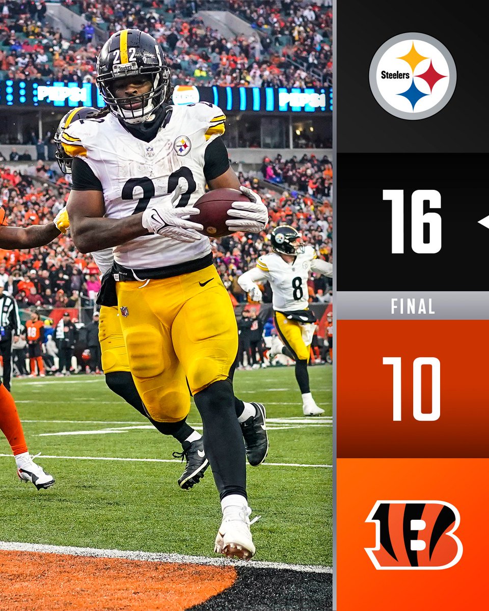 NFL's tweet photo. FINAL: The @steelers improve to 7-4! #HereWeGo #PITvsCIN https://t.co/MR4xRvzr0Z