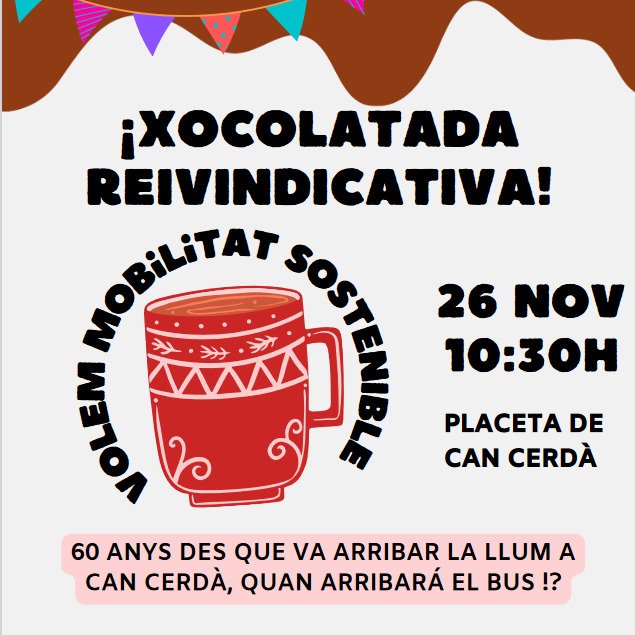 alberturon's tweet photo. Un plaer compartir xocolatada i conversa avui amb el veïnat de Can Cerdà. Fa temps que proposem solucions com el bus a demanda o una gestió forestal sostenible per donar resposta a les preocupacions del barri. 
Com sempre podeu comptar amb @ERCerdanyola a la vostra disposició. https://t.co/hDqZXjD82l