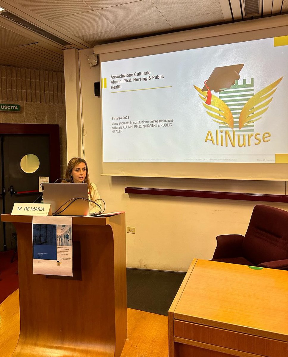 MaddalenaDeMar2's tweet photo. I'm proud to represent the association Alumni PhD Nursing and Public Health (AliNurse) of the University of Rome Tor Vergata. AliNurse aims to collect, share and disseminate the great wealth of experience, skills and professionalism of the Alumni. @unitorvergata @unitorvergata2 https://t.co/Sheu091PJo