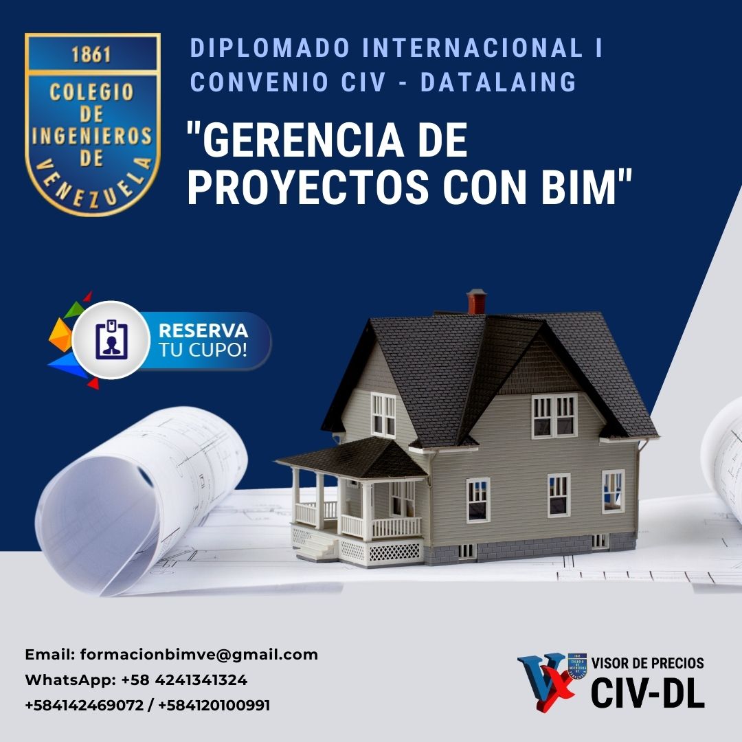 Capacítate con excelencia y calidad...
Inscripciones abiertas para el Diplomado Internacional I:
☑️ "Gerencia de Proyectos con BIM"
▶️ Modalidad online - Conexiones los días Viernes y Sábados
Convenio 
<a href="/CIVoficial/">Colegio de Ingenieros de Venezuela</a>

#DiplomadoBIMCIV