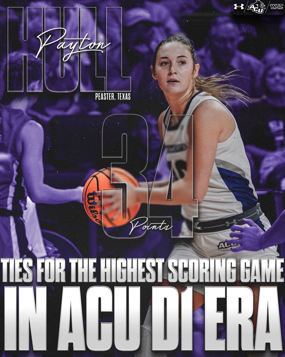 Freshman on 🔥FIRE🔥

In today’s game against Navy, Payton Hull ties for the highest scoring game in the D1 era for ACU with 3️⃣4️⃣ points!! 😮‍💨

#OneMore | #GoWildcats