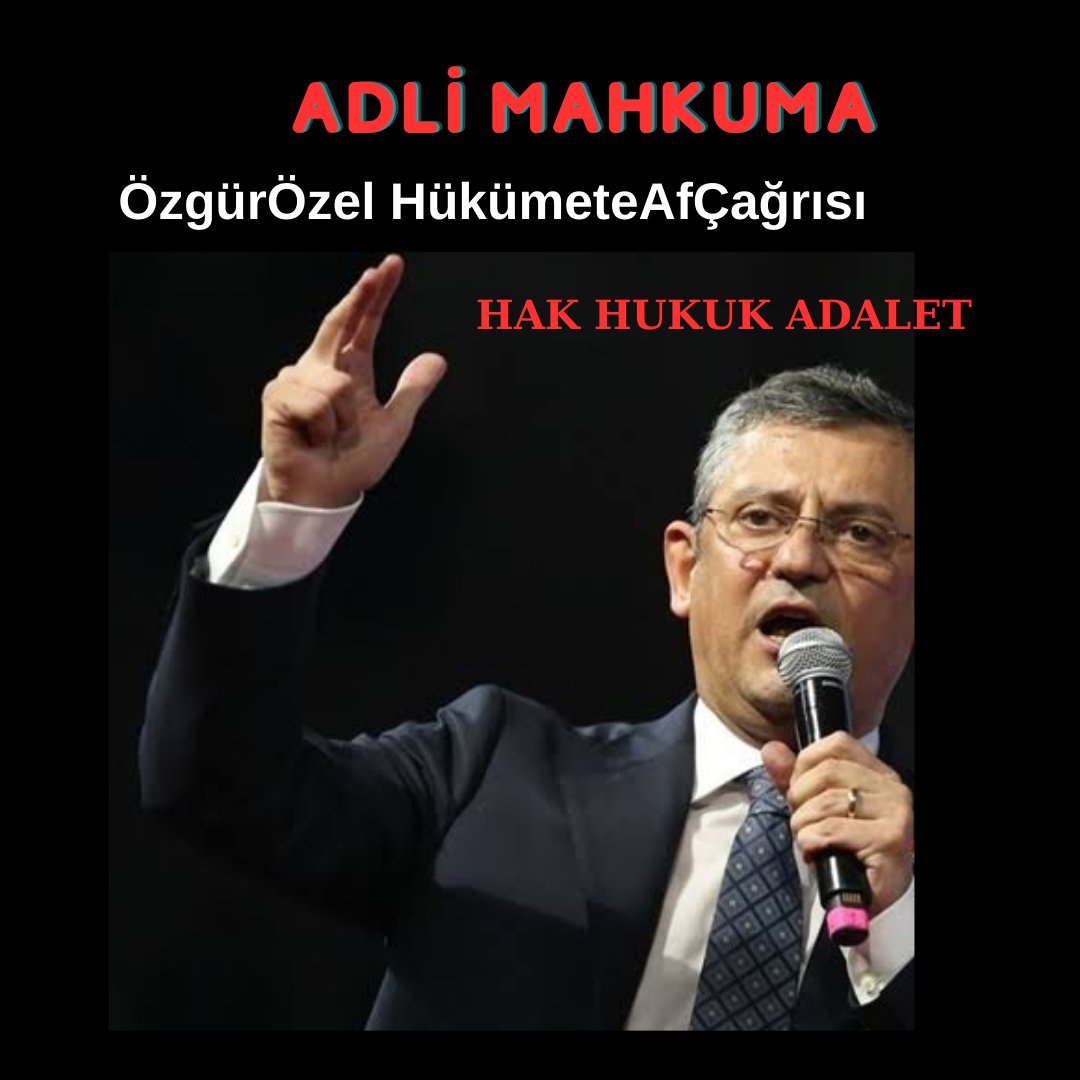 Adli Mahkumlara 📌
ÖzgürÖzel HükümeteAfÇagrısı
<a href="/eczozgurozel/">Özgür Özel</a>  <a href="/herkesicinCHP/">CHP 🇹🇷</a> <a href="/RTErdogan/">Recep Tayyip Erdoğan</a> <a href="/yilmaztunc/">Yılmaz TUNÇ</a> <a href="/Mhalukcavusoglu/">M.Haluk Çavuşoğlu</a> 

#Evlat #kadiköydekaraGece