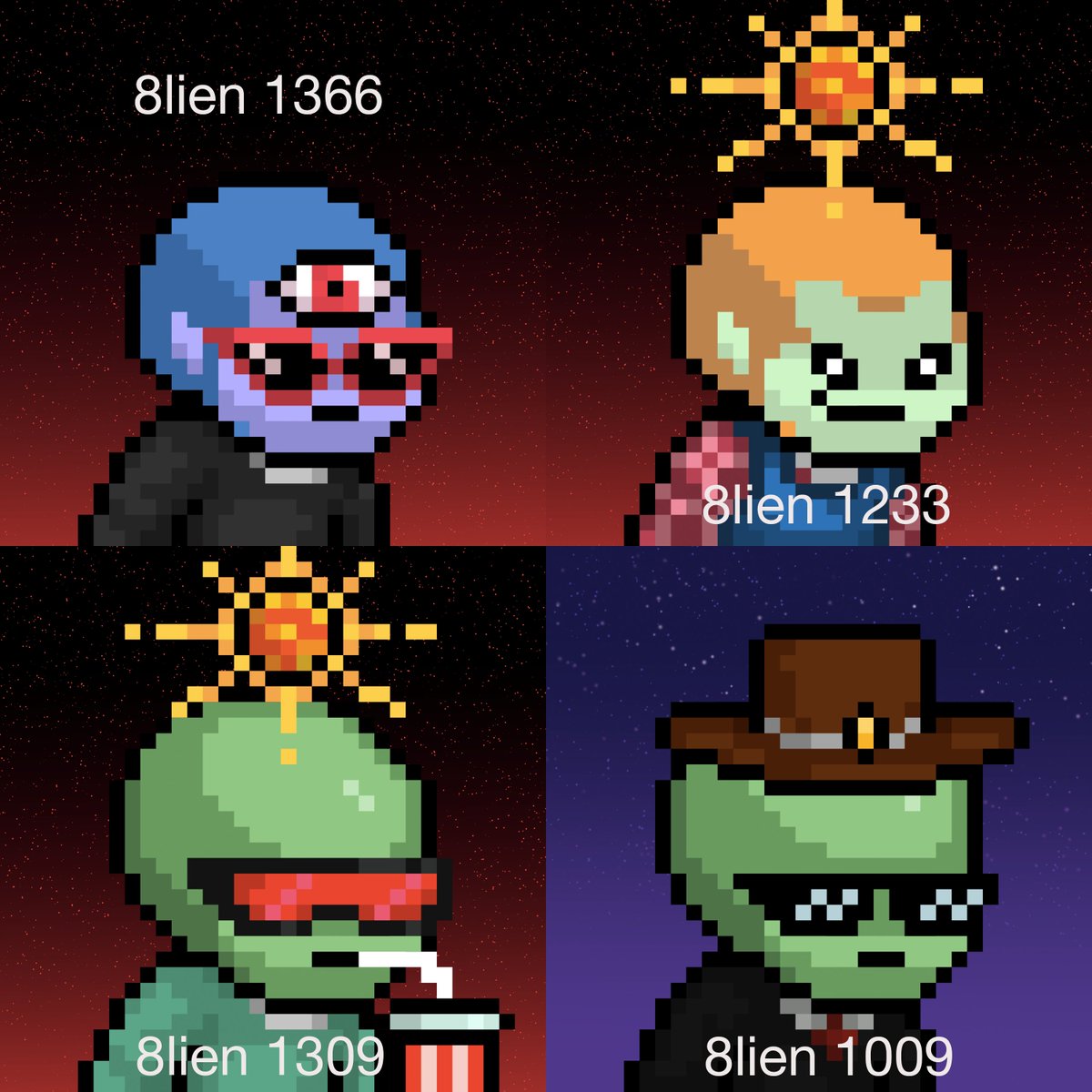 8liensNFT's tweet photo. :begin curation:
time for poll #5 🔥👽🎟️ https://t.co/l8omeaJs1B
