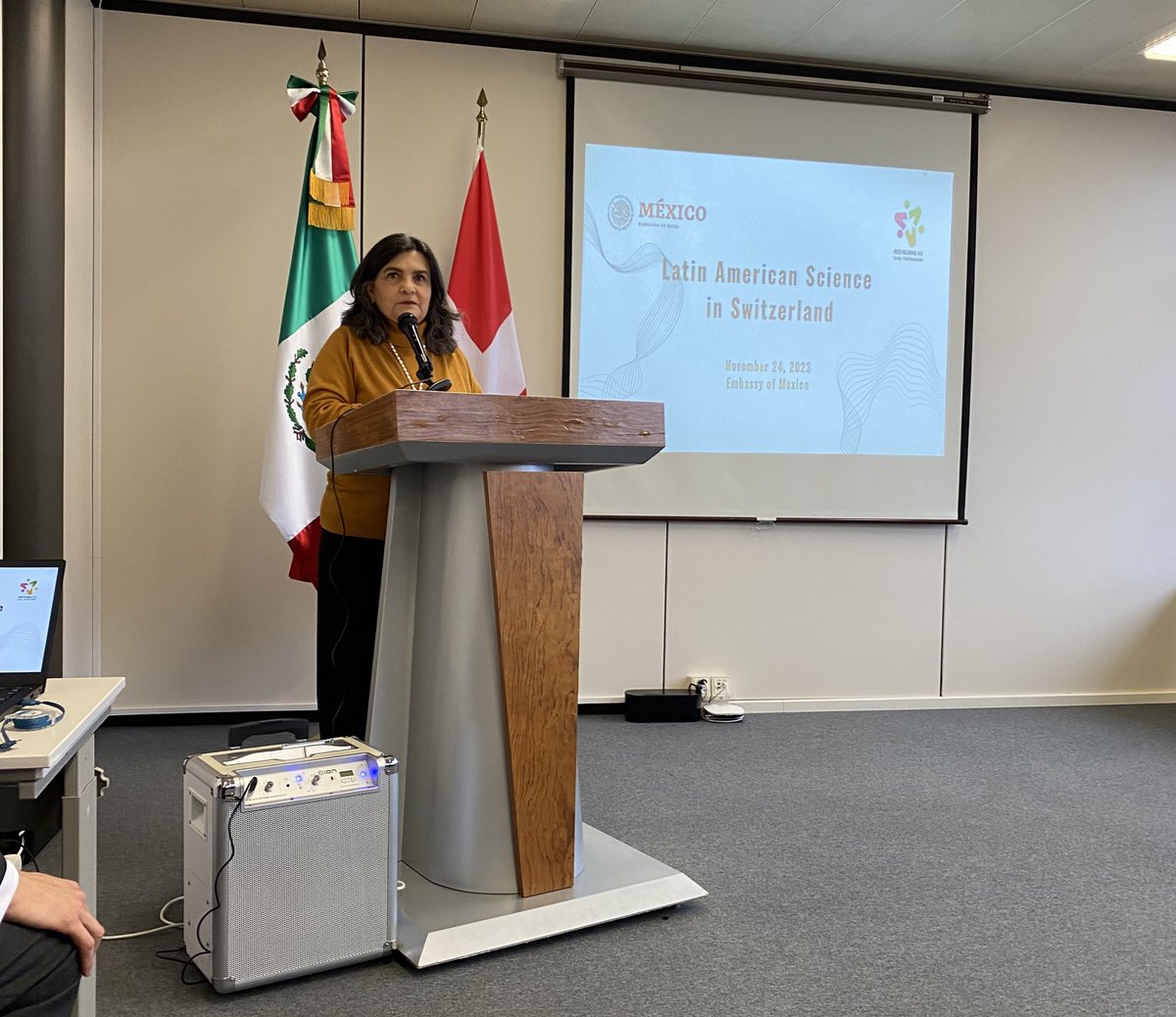 RedGlobalMxCHFL's tweet photo. “Latin American Science in Switzerland” el evento fue convocado por @EmbaMexSui y #RGMX, en colaboración con las redes de investigadores de Argentina, Brasil, Chile, Colombia y Perú tuvo como objetivo visibilizar y fortalecer lazos de las diásporas científicas en #Suiza. #LatAm https://t.co/oeZheRyskO