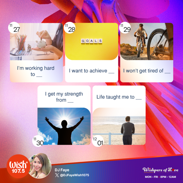 wish1075's tweet photo. Hey, Wishers! Check out our You Complete Me topics for the week:

M: I’m working hard to __
T: I want to achieve __
W: I won’t get tired of __
Th: I get my strength from _
F: Life taught me to __

Share your answers with DJ Faye! https://t.co/6J1lA4MdpK