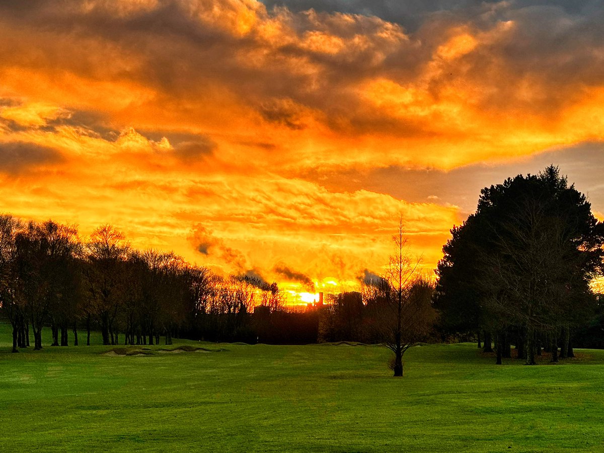 A fiery sunset on the 15th.