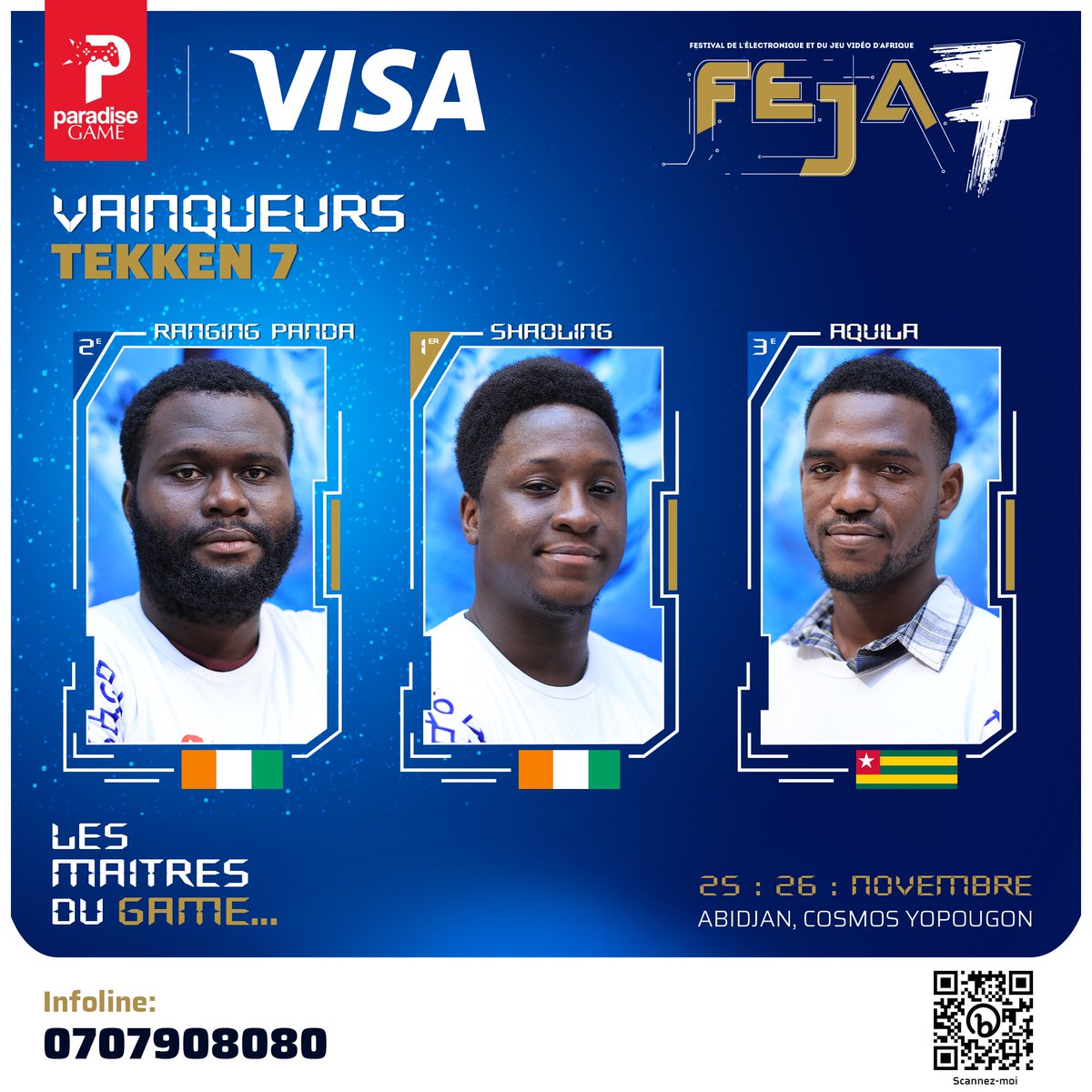 ParadiseGame_'s tweet photo. Félicitations à @JunyShaoling , grand vainqueur #Tekken7 🥇🏆 au #FEJA7. Vainqueur du tournoi au #FEJA6, il réalise le doublé. 

#FEJA7 #eSport #Gaming #Champion🎮 https://t.co/Gtl3XCx5UF