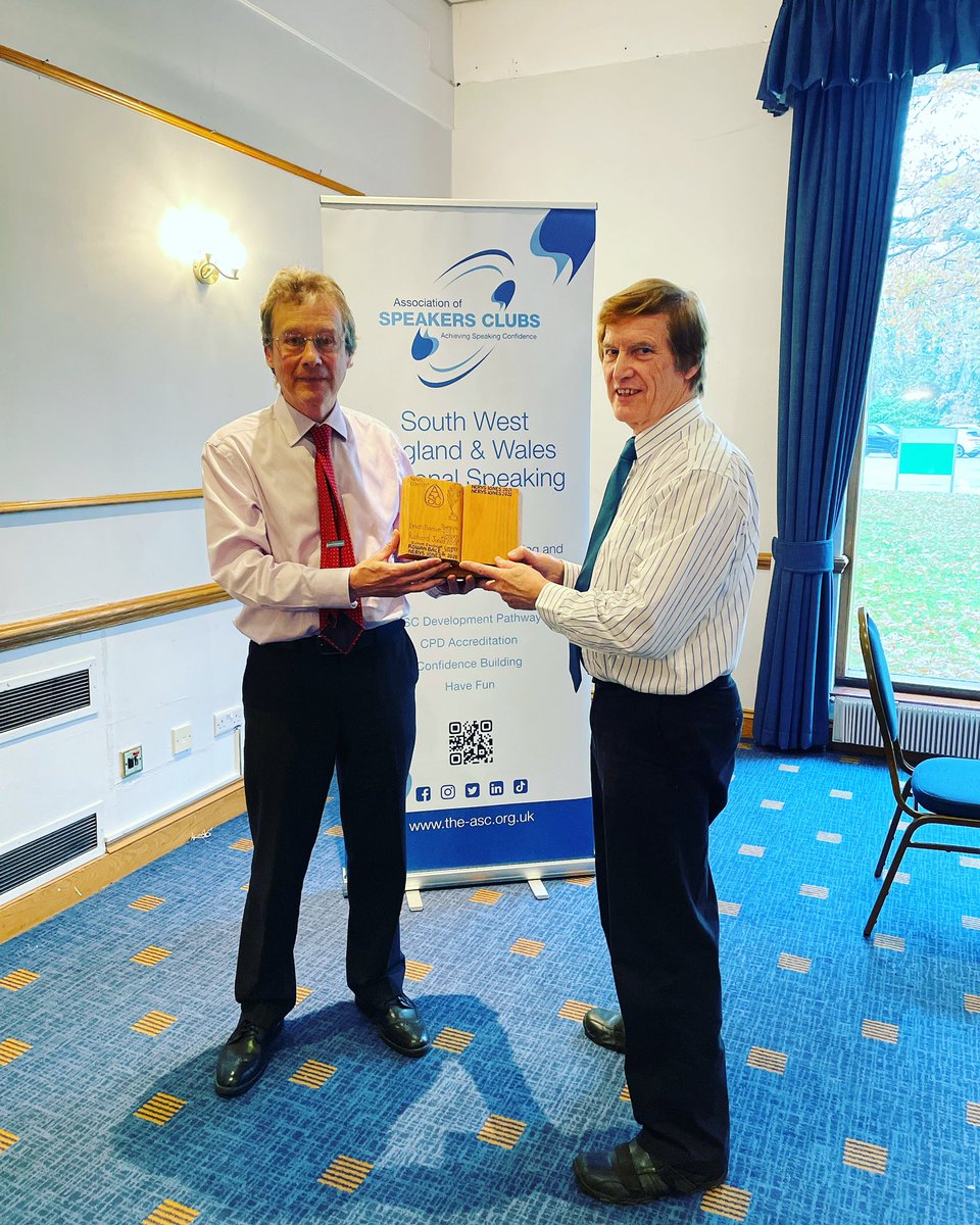 🎉 Congratulations to Gwilym Jones (Cardiff Speakers Club) for clinching victory in the Novel contest at the Southwest England &amp; Wales Novel &amp; Topics Regional Finals in Newport today! 📚✨ #LiteraryChampion #Winner #NovelContest #asc